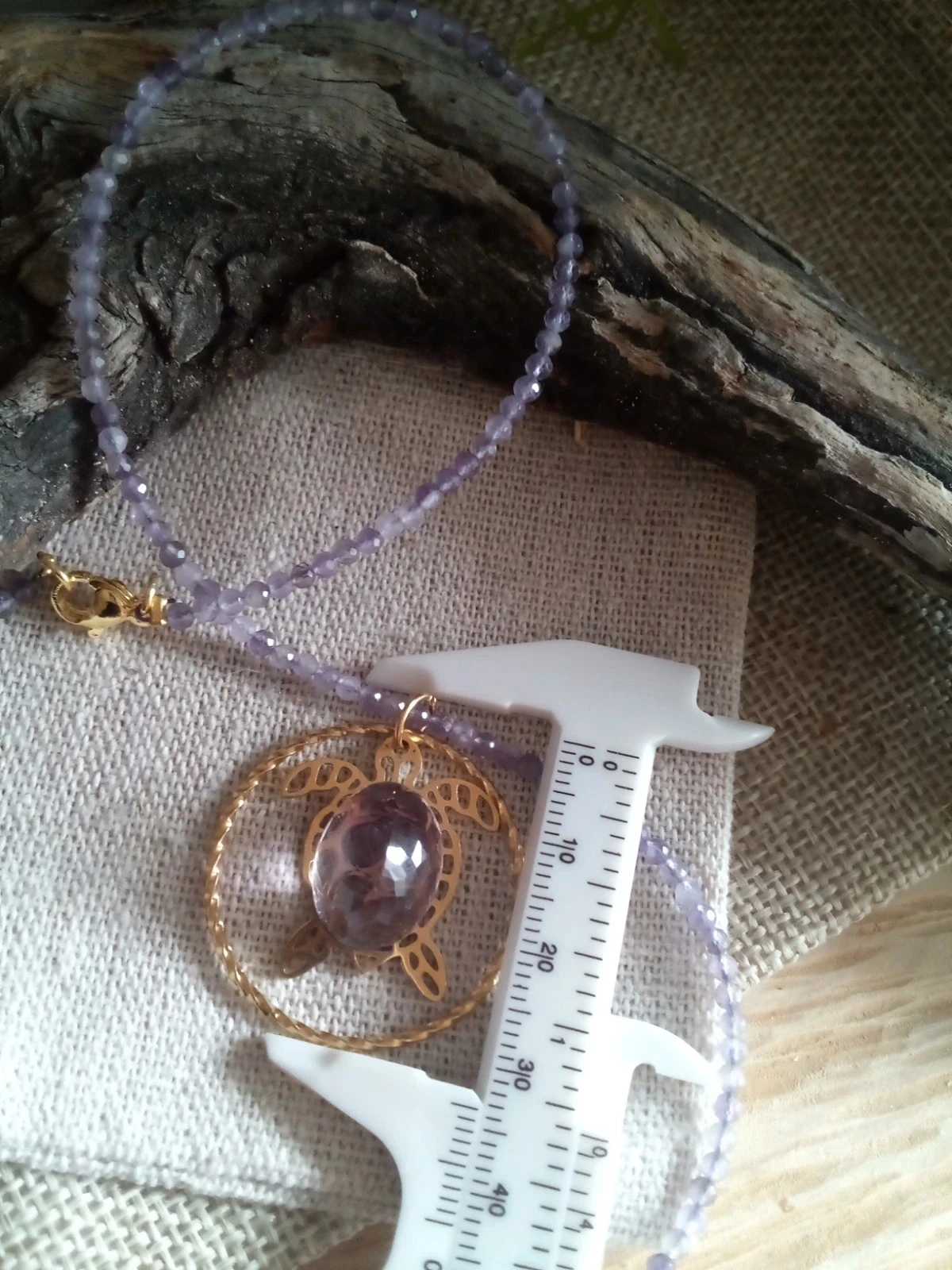 Collier tortue en pierres naturelles d'améthyste 💜. – photo 3